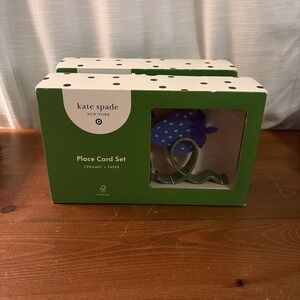 Kate Spade New York 4 Ceramic Place Card Holders & 16 Place Cards